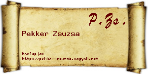 Pekker Zsuzsa névjegykártya
